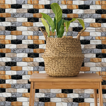 12pcs Peel-and-Stick 3D Wall Panels - Waterproof Faux Brick Tiles for Bathroom and Kitchen - Easy DIY Living Room Decor