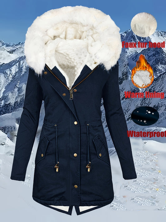 Women's Winter Parka Coat Faux Fur Hood